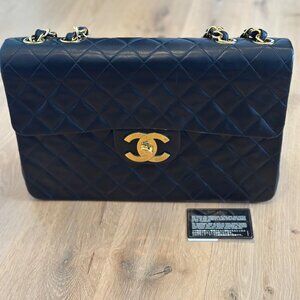 Chanel Maxi Flap Bag  - Black Lambskin with 24K GHW